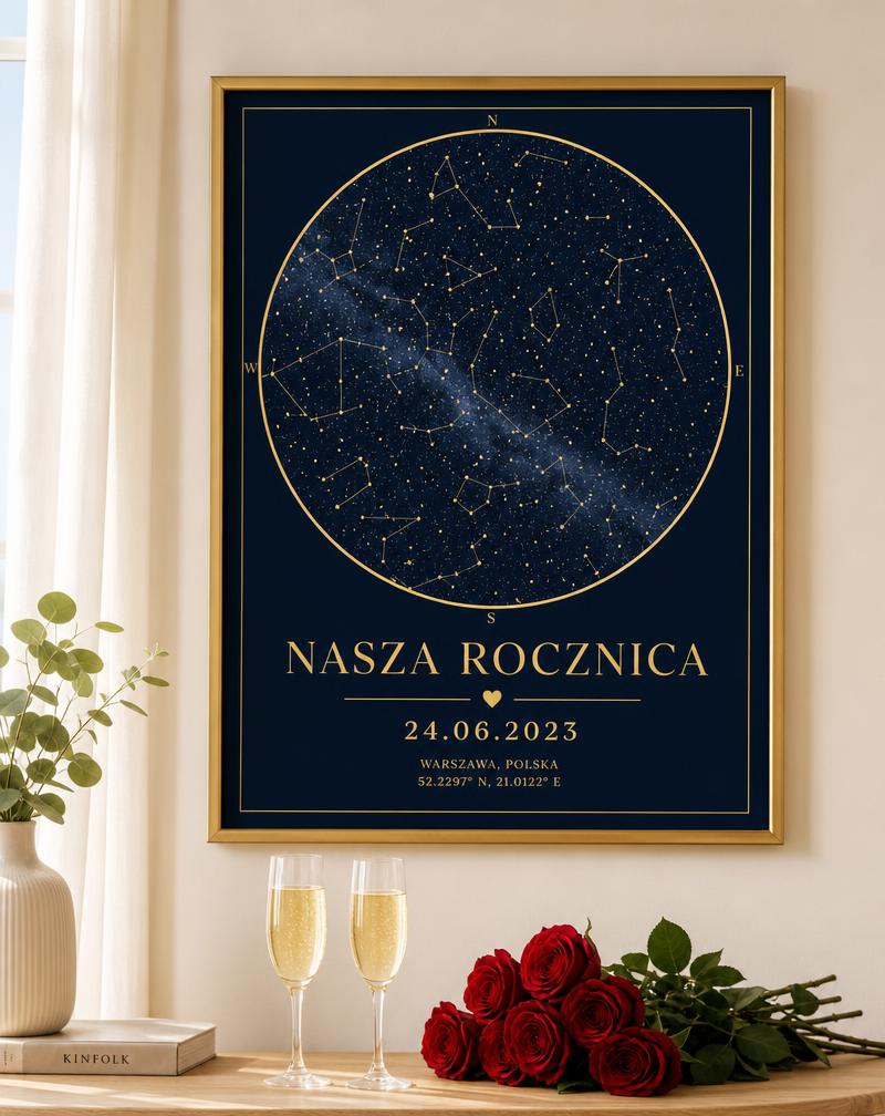 Plakat z mapą nieba — Rocznica